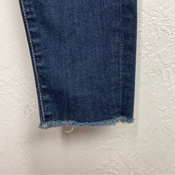 Good American Blue 003 Good Legs Distressed Raw Hem Skinny Jeans 4/27 - Picture 3 of 6